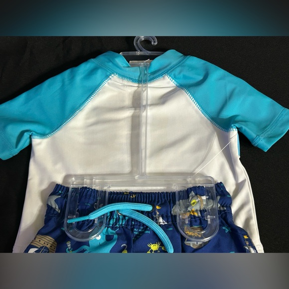 Carter's Just One You Sun Protective Blue Octopus 2PC Rash Guard Swim Set 3M NWT - Picture 9 of 10